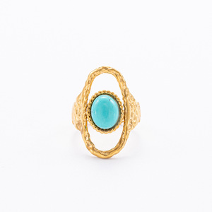 Vintage Oval <b>Lapis</b> <b>Lazuli</b> <b>Ring</b> 18K Gold Plated Bezel Setting Yiwu Origin for Women Jewelry Gift - Product Image 3
