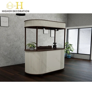 Elegant Style Mobile Coffee Kiosk Design Wood Metal Coffee <strong>bar</strong> <strong>Counter</strong> Led Spot Light For Coffee Kiosk In Mall - Product Image 2