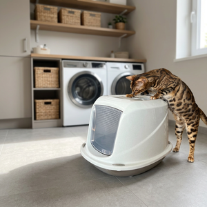 Caja de Arena para Gatos Cerrada, Higiénica, de Primera Calidad Italiana, Accesorio de Baño de Plástico Práctico y Duradero - Product Image 3