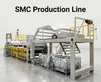 Ligne de production industrielle DEMETER SMC, pompe à roulement modèle 1200C, capacité 35 tonnes, vitesse 18 m/min pour feuilles de fibre de carbone