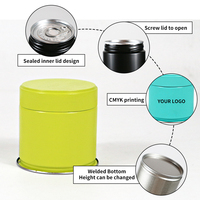 Personalisierte Logo Weiße Matcha-Tee Luftdichte Blechdose Umweltfreundliche Kleine Metallpulverdosen mit Schraubverschluss OEM/ODM 20g 30g 50g für Lebensmittel