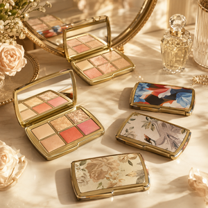 Palette visage 6 couleurs : illuminateur, <span class=keywords><strong>blush</strong></span>, contour, texture marbrée dorée, maquillage longue tenue professionnel - Product Image 6