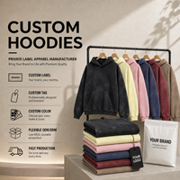Hoodie Berkualitas Tinggi 360gsm Oversized Washed Holey Hoodie Logo Kustom Polos Unisex Hitam Berat Hoodie Pria
