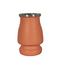 Venta al por mayor de fábrica: Mini taza de acero inoxidable de doble pared con aislamiento al vacío de 240 ml para yerba mate, con bombilla y pajita, ideal para fiestas.