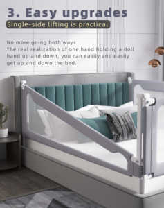 Barrière <span class=keywords><strong>de</strong></span> <span class=keywords><strong>lit</strong></span> pour tout-petit ElsaBaby, 1,5 m, bleue, pliable, barrière <span class=keywords><strong>de</strong></span> sécurité pour voyage, pour les enfants <span class=keywords><strong>de</strong></span> 0 à 3 ans, panneau en maille, norme européenne, écologique - Product Image 3