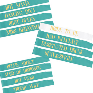 18-مجموعة لوازم حفلات العروسة المثيرة للفريق لتكون وشاح ساتان لوصيفة العروس - Product Image 3