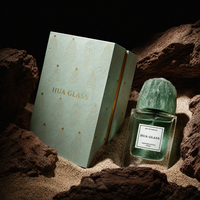 Lujosa Botella de Perfume Personalizada de 50 ml, Botella de Spray de Perfume de Pared Gruesa con Etiqueta, Botella de Perfume con Piedra Natural y Caja de Regalo