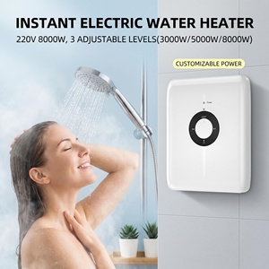 <span class=keywords><strong>Chauffe</strong></span>-<span class=keywords><strong>eau</strong></span> électrique instantané 8000W 220V, haute puissance, sans réservoir, température constante, chauffage rapide, économe en énergie, LED, plastique, anglais - Product Image 1
