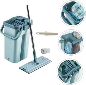 Mopa Plana de Alta Gama para el Hogar con Cubeta, Lavado de Pisos sin Esfregar, Uso Húmedo y Seco, Microfibra Giratoria Retráctil - Product Image 6