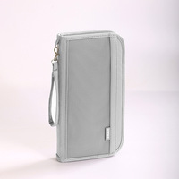 Portefeuille de voyage anti-RFID pour passeport, en tissu taffetas, organiseur de documents avec sangle de poignet amovible