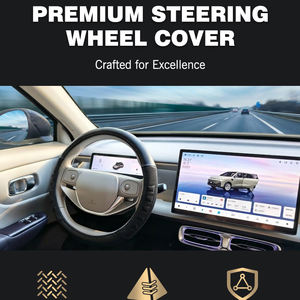 Volant de direction de luxe de grande taille à 3 branches, housse de volant AC Schnitzer X6 E71 SUV 1ère génération 2010- en PVC + tissu, excellente adhérence, antidérapant - Product Image 3