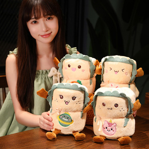 Manta de <span class=keywords><strong>Felpa</strong></span> de Tostada de Dibujos Animados, Rollo de Manta <span class=keywords><strong>para</strong></span> Siesta en la Oficina, Manta Pequeña de Franela <span class=keywords><strong>para</strong></span> Aire Acondicionado, Manta Individual de Almacenamiento - Product Image 5