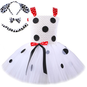 Vente chaude fantaisie dalmatiens <span class=keywords><strong>Costume</strong></span> enfants Halloween Costumes tacheté chien chiot Tutu habiller bébé fille vacances fête vêtements - Product Image 4