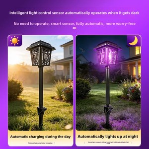 Lámpara <span class=keywords><strong>Solar</strong></span> <span class=keywords><strong>Antimosquitos</strong></span>, Impermeable, para Jardín, Patio, Césped, con Estaca para el Suelo, Lámpara Mata Mosquitos con Descarga Eléctrica para el Hogar - Product Image 3