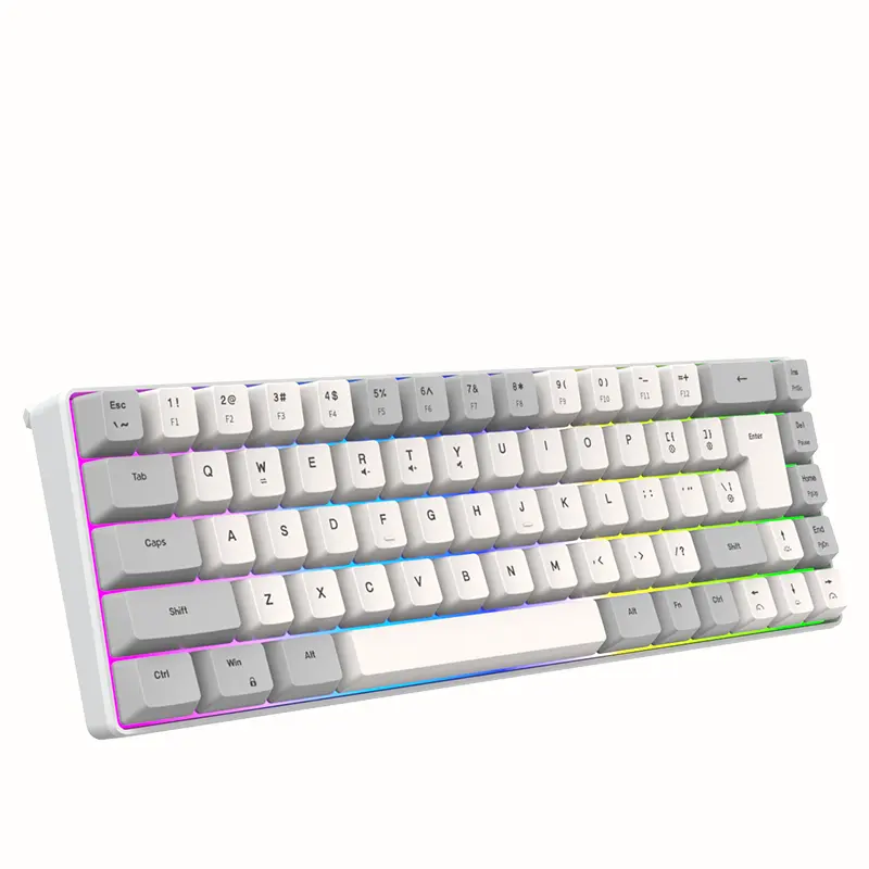 K701 Key line separation 68 keys Wired Mechanical Feel dual color RGB luminous gaming keyboard