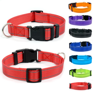 Custom <strong>Dog</strong> <strong>Collar</strong> Reflective Faux Nylon <strong>Collar</strong> Basic Solid Color Night <strong>Collar</strong> Pet Luxury - Product Image 4