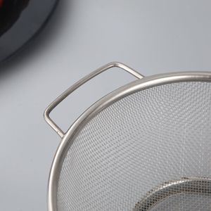 Ensemble de passoires en acier inoxydable 18cm 21cm 24cm 28cm avec double poignée, passoire à mailles fines pour le lavage des légumes et du riz en cuisine - Product Image 2
