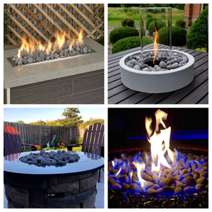 Atacado Fire <span class=keywords><strong>Rock</strong></span> 2-3 ''Sauna Pedra Preta Lava Pedras Seixos Pedra Fogo De Vidro Ao Ar Livre Fire Pit Jardim Paisagismo Rochas - Product Image 6