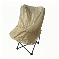 Chaise de camping pliable style glamping à dossier haut en tissu Oxford, rembourrée, pour l'extérieur, la pêche, avec dossier réglable et surélevé