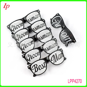 Groom Groomsman Best Man Party <b>Glasses</b> Letter Print <b>Plastic</b> Wedding Props LPP4270 - Product Image 1