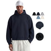 Sweat à capuche personnalisé en molleton épais 460G, coupe oversize et carrée, pour homme, style streetwear, idéal pour l'hiver
