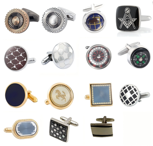 JINJIEプロモーション高品質真鍮銅クラシックカフスボタン男性用結婚式婚約 & パーティーギフト - Product Image 1