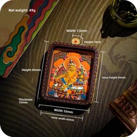Thangka ethnique peint à la main, Huang Cai, Grand Ciel Noir, Manjusri, Mère Verte, Pharmacien, Zakilam Tibétain, Cinqième Maître, Lingettes