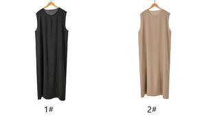 Nouvelle robe intérieure sans manches de couleur unie pour Abaya Ice Silk Lady Modest Ethnic Styl Inner Slip Dress Abaya - Product Image 5