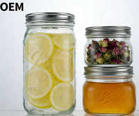 Bocaux de conservation Mason multi-tailles 125/500/800 ml, sans BPA, récipients alimentaires pour la fermentation, la mise en conserve et la préparation des repas, à large ouverture