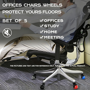Ensemble de 4 roulettes de remplacement pour chaise, roulettes pivotantes en caoutchouc robustes avec frein, roues silencieuses verrouillables pour chaise de bureau - Product Image 3