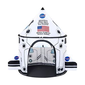 Tente de jeu pour enfants Rocket Ship, installation facile, tente spatiale mignonne, intérieur/extérieur, avec ailes - Product Image 1