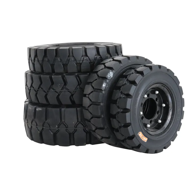포크 리프트 타이어 솔리드 타이어 4.00-8 5.00-8 고무 솔리드 휠