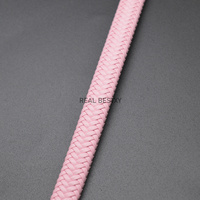 Yeni 12x6mm düz örgülü pembe deri kordon geniş deri kordonlar dize halat bilezik bulgular DIY takı toptan