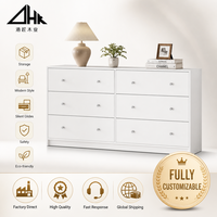 Commode à 6 tiroirs ZHOUPENG, armoire de rangement blanche, grande capacité, buffet, commode pour salon, chambre à coucher, meubles modernes pour la maison