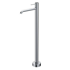 Grifo de lavabo cromado de columna, diseño sencillo para bañera, ducha, agua fría y caliente, grifo de baño monomando - Product Image 4