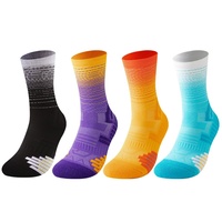 Chaussettes de basketball professionnelles tricotées, épaisses, antidérapantes, à fond éponge, mi-mollet, pour la course en extérieur et le sport, pour hommes