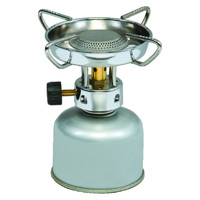 Réchaud à gaz portable en acier à brûleur unique pour barbecue, camping, bateau et jardinage, avec allumage, idéal pour le transport en sac à dos
