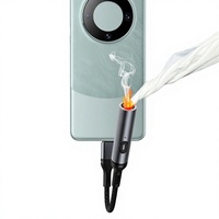 Briquet rechargeable coupe-vent spécifique aux métaux, allume-cigare extérieur avec fonction de charge de téléphone, vente en gros, taille mini personnalisable