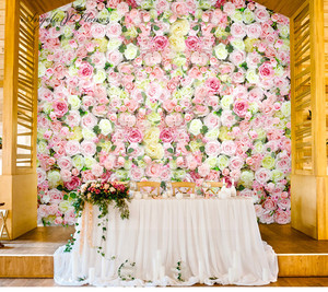 Panneau mural de fleurs artificielles en pompon de rose <span class=keywords><strong>pas</strong></span> <span class=keywords><strong>cher</strong></span>, décoration de fond de mariage, <span class=keywords><strong>mur</strong></span> de fleurs - Product Image 6
