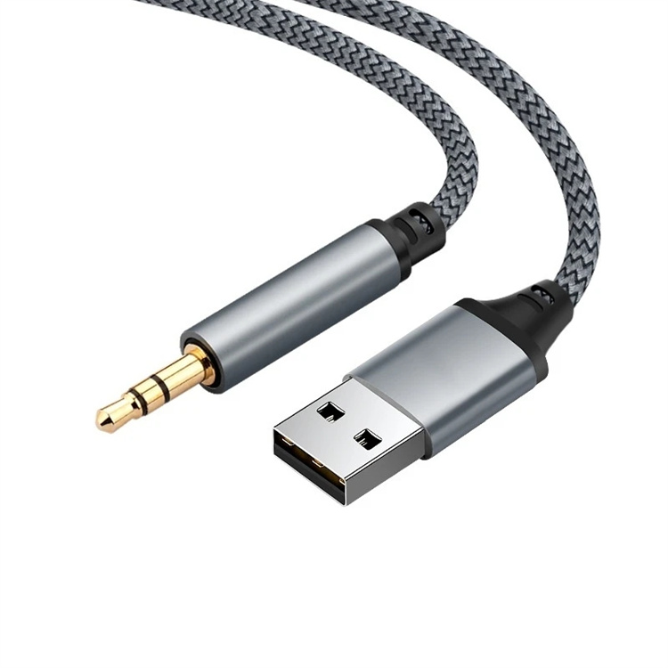 Kabel Audio Desktop Laptop Usb ke 3.5mm, kabel Audio adaptor Aux jantan ke kartu suara