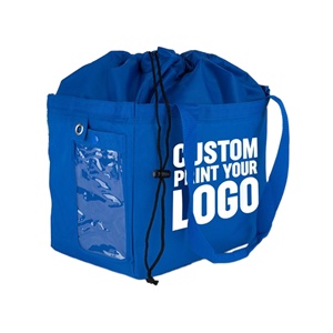 Sacs à linge carrés en nylon pour hôtels commerciaux avec cordon de serrage pour vêtements avec sangle et logo.