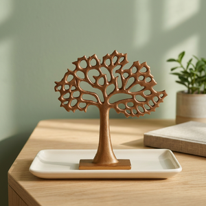 Escultura de Árbol de Aluminio Jaffs Exports con Patrón de Follaje, Figura Artística Hecha a Mano y Ecológica para Decoración de Mesa de Salón - Product Image 3