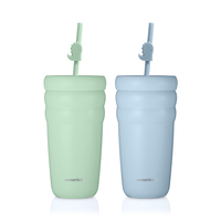 Everich Tasse isotherme moderne 20oz à double paroi en acier inoxydable Tasse isotherme à vide thermos isolation nuage Thermos gobelets avec paille Po