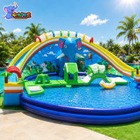Parc aquatique gonflable personnalisé, toboggan aquatique gonflable en forme d'éléphant, jeux aquatiques gonflables géants, jouets de parc d'attractions en plein air