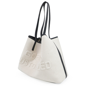 Sac fourre-tout en toile personnalisé pour femmes, grande capacité, sac à main décontracté avec pochette cosmétique pour les acheteurs en gros et au détail - Product Image 3