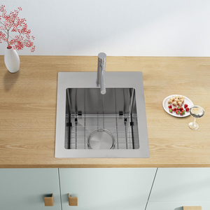 Lavello da cucina di piccole <span class=keywords><strong>dimensioni</strong></span> in acciaio inox quadrato sopra il bancone lavelli con foro personalizzato lavelli da cucina per uso domestico - Product Image 5