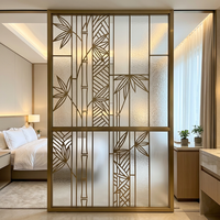 Paravent en verre d'art en acier inoxydable rétroéclairé par LED, séparateur de pièce, imperméable, découpé au laser, personnalisé pour bar, hôtel