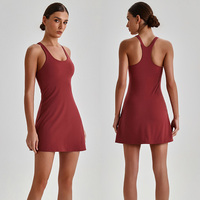 Robe de tennis pour femme, séchage rapide, anti-exposition, avec short intégré, idéale pour le yoga, le golf, la course et les sports – Tenue une pièce