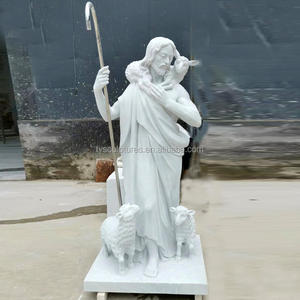 Estatua clásica tallada de piedra, piedra de mármol blanco para jardín o iglesia - Product Image 4