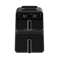 Friteuse à air à bas prix d'usine 9.5L 12L 11.5L 850w + 1550W numérique sans huile intelligente avec écran LCD deux paniers friteuses à air